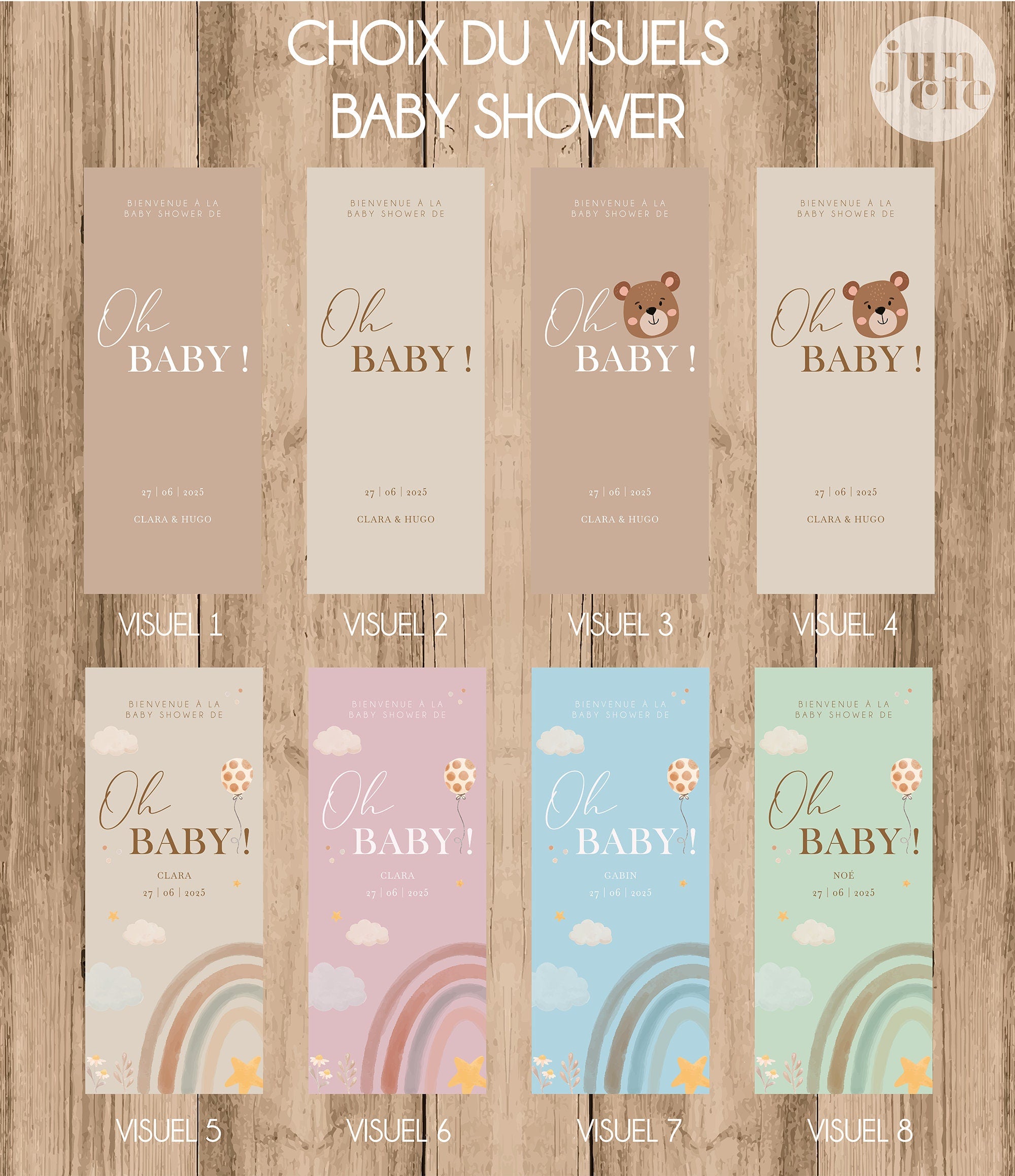 Panneau de bienvenue Baby Shower XL en forex – Animaux pastel & arc-en-ciel