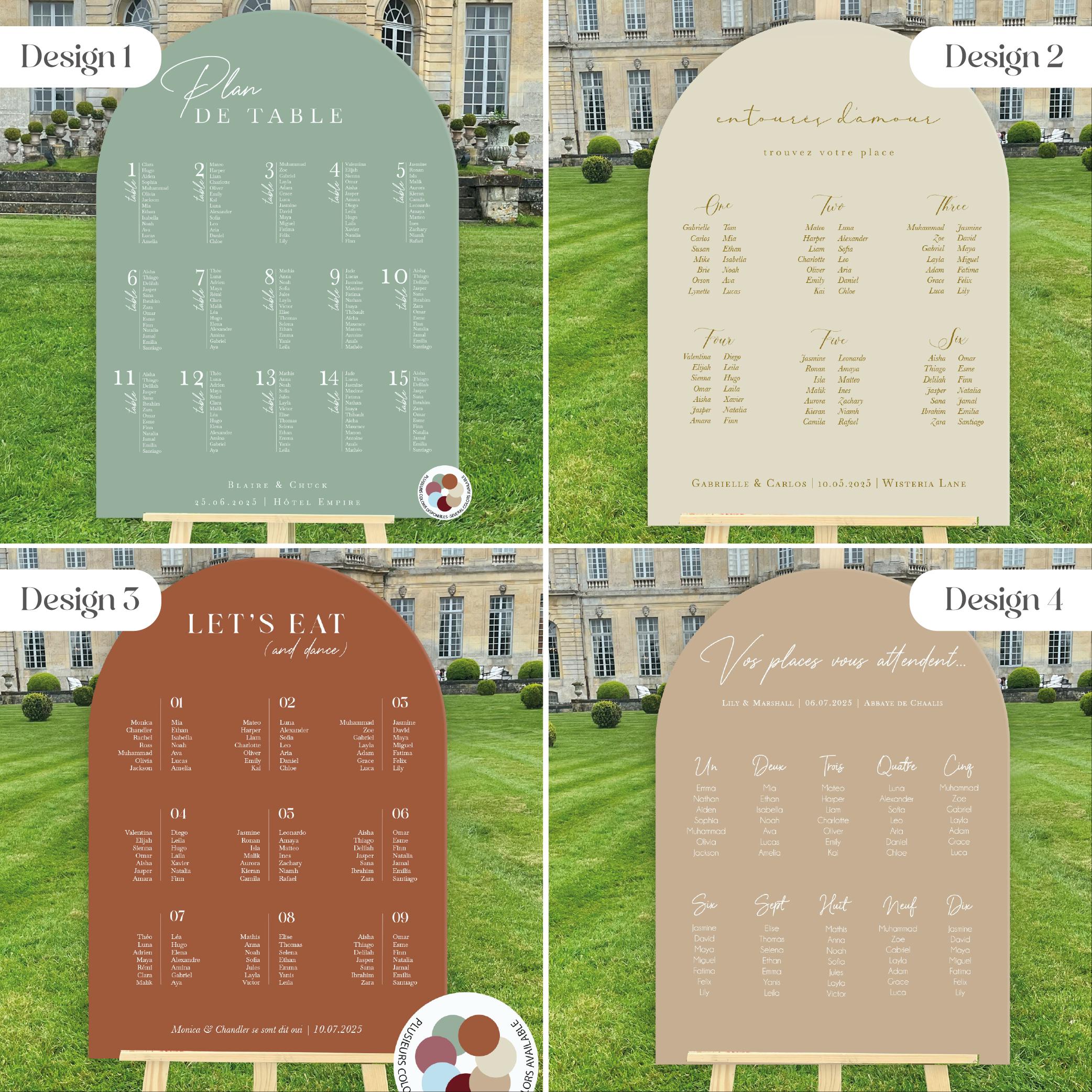 Wedding seating plan, Color Love Collection