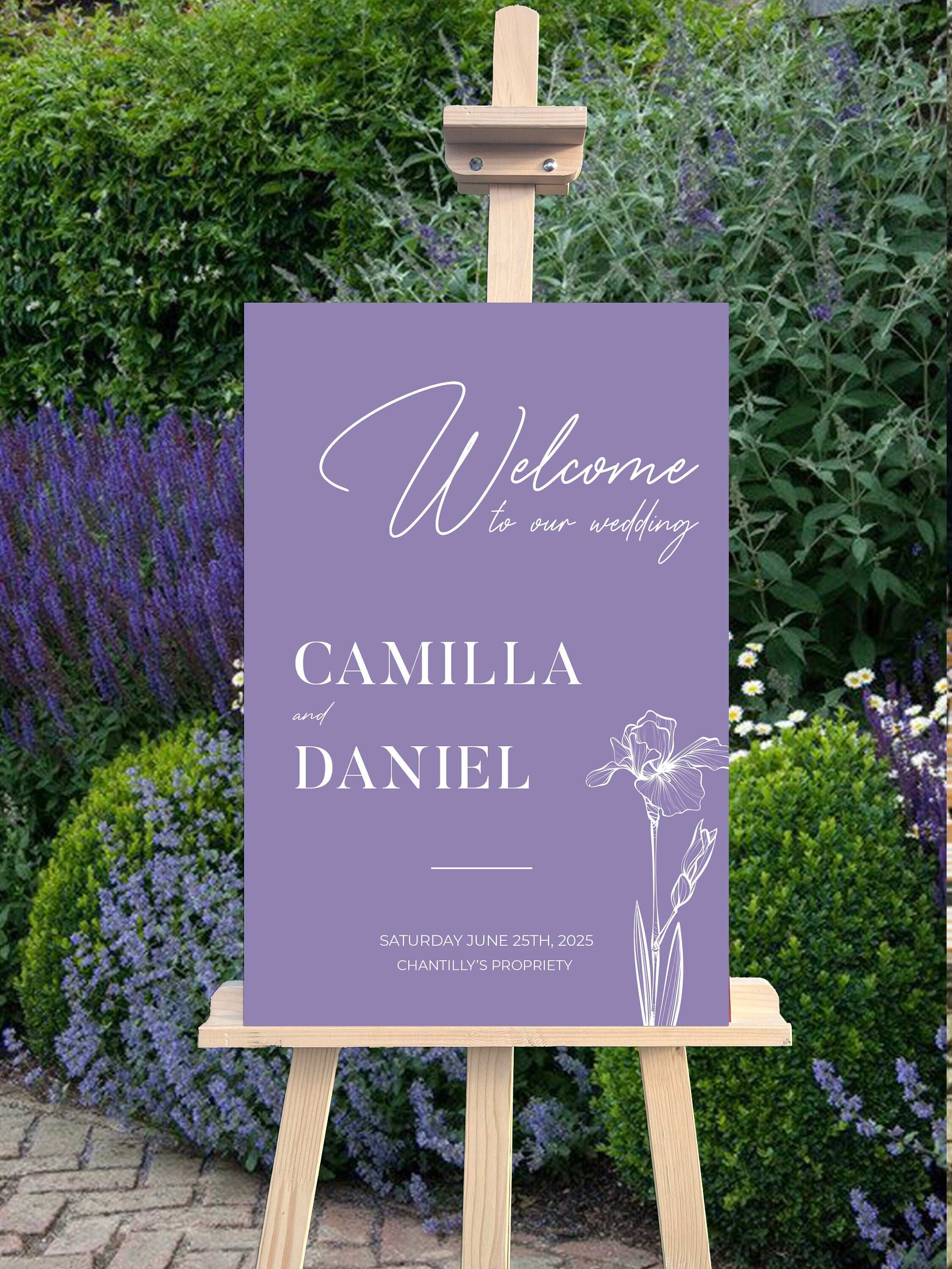 Purple Wedding Welcome Sign, Color Love Collection