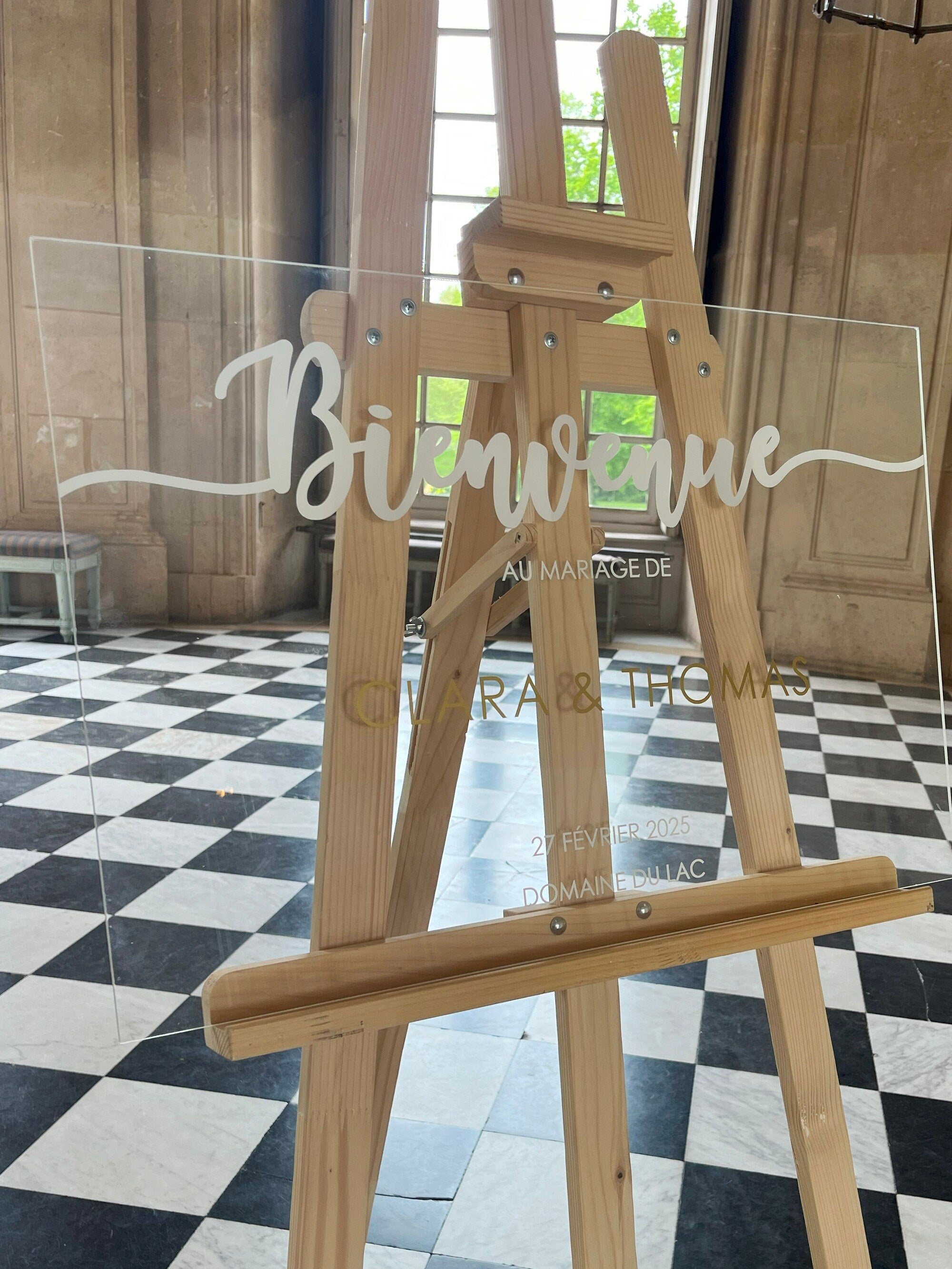 Plexiglass Wedding Welcome Sign, Soft Lines Collection