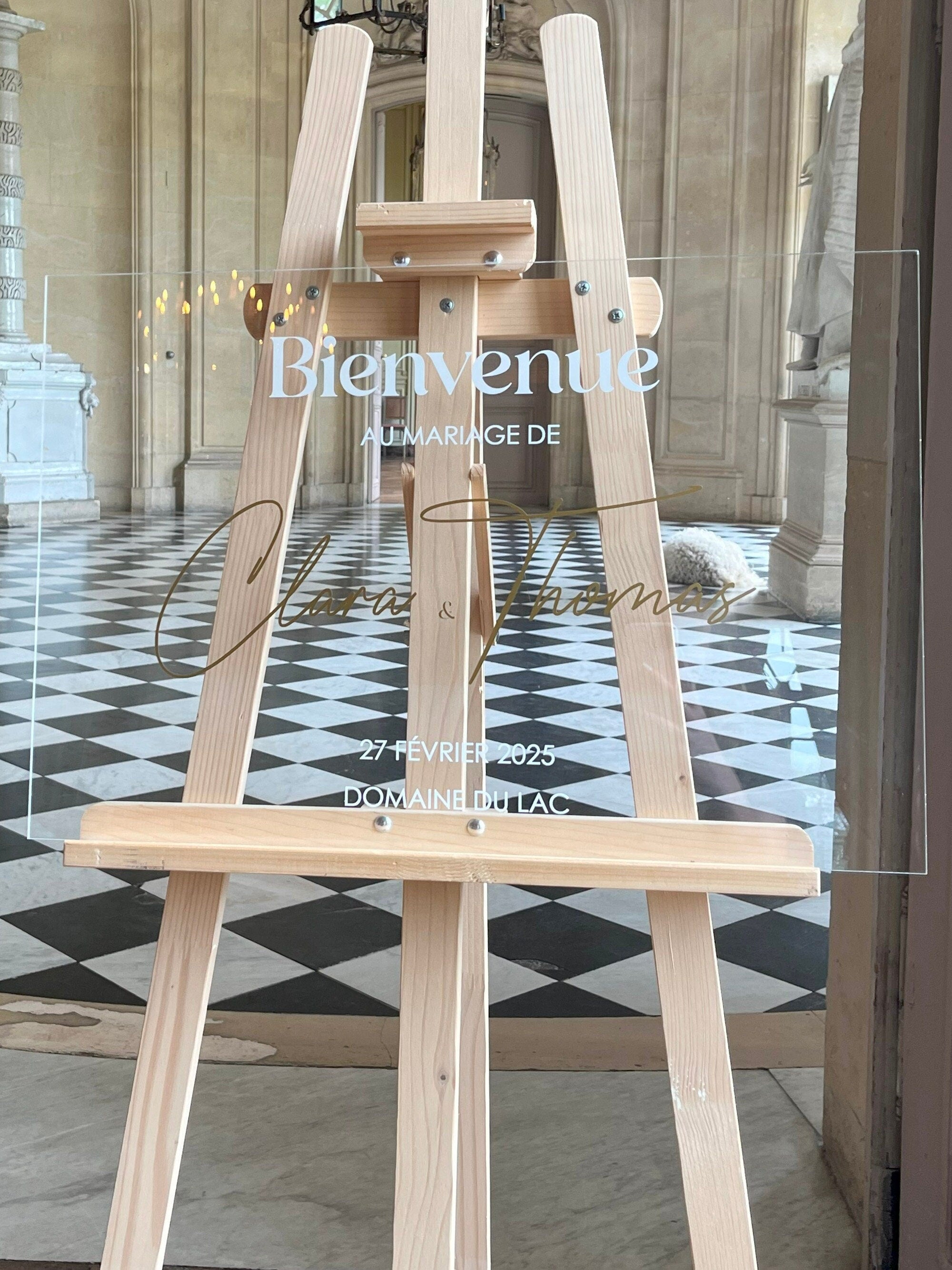 Plexiglass Wedding Welcome Sign, Soft Lines Collection