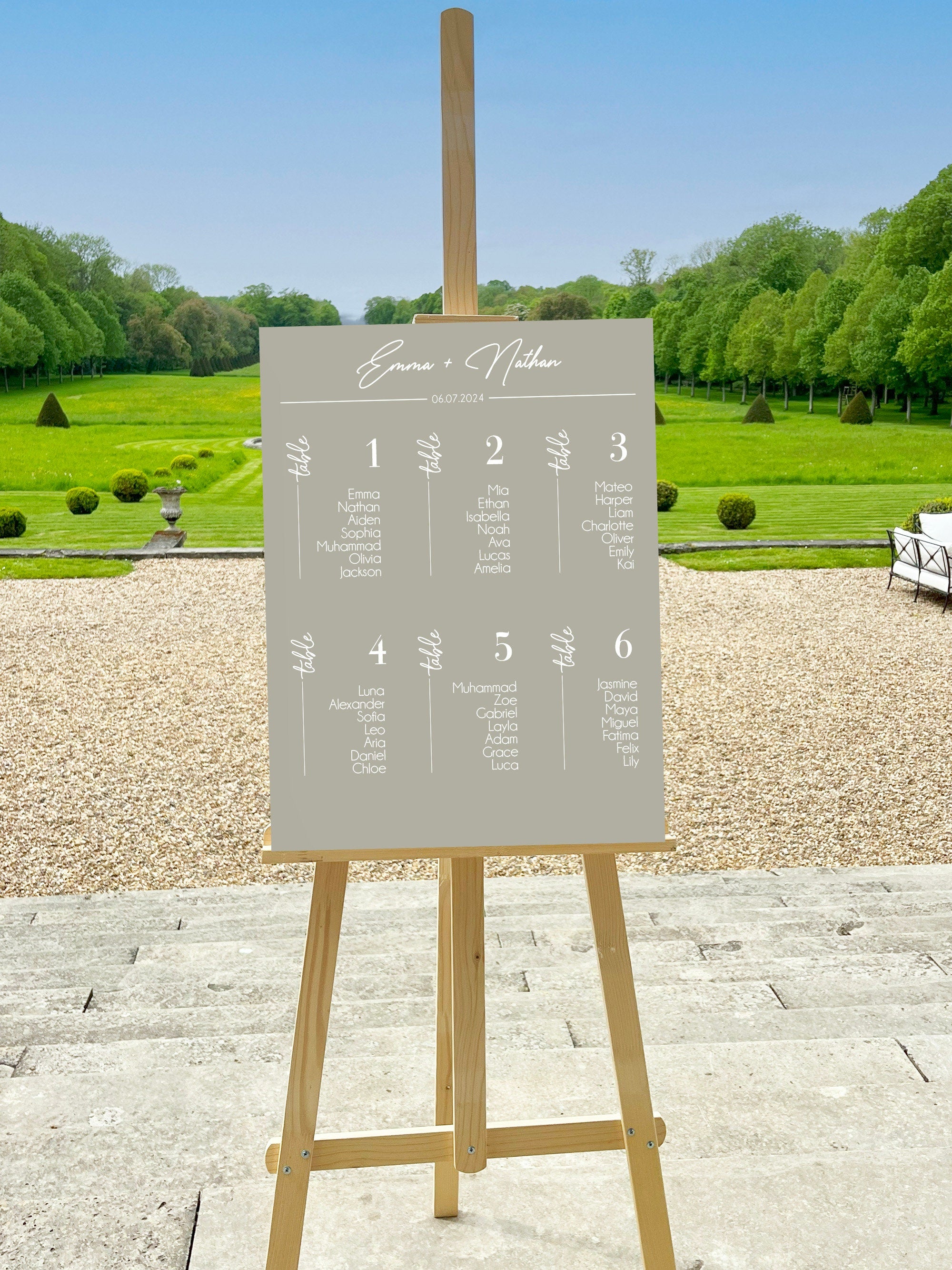 Personalized seating plan, Color Love Collection