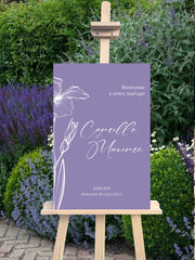 Purple Wedding Welcome Sign, Color Love Collection