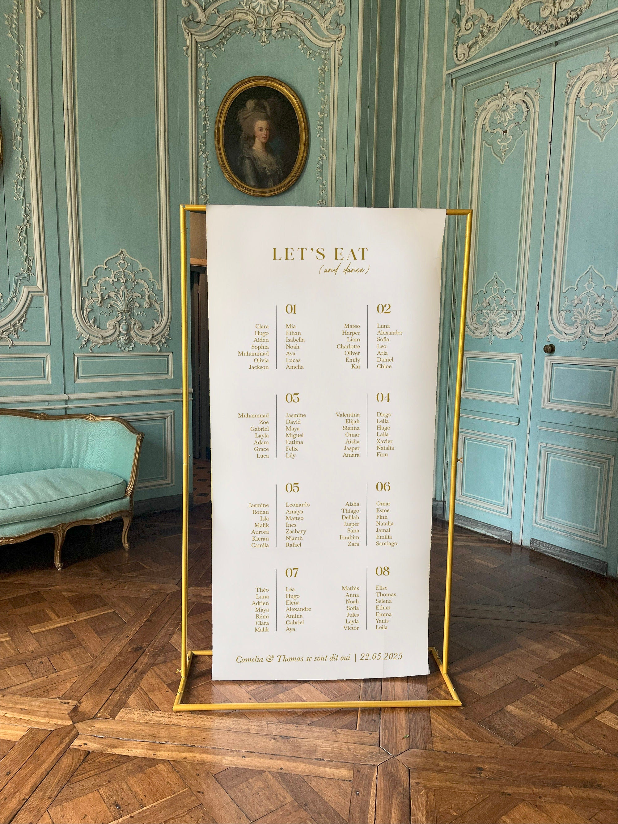 Linen wedding table plan, Soft Lines Collection