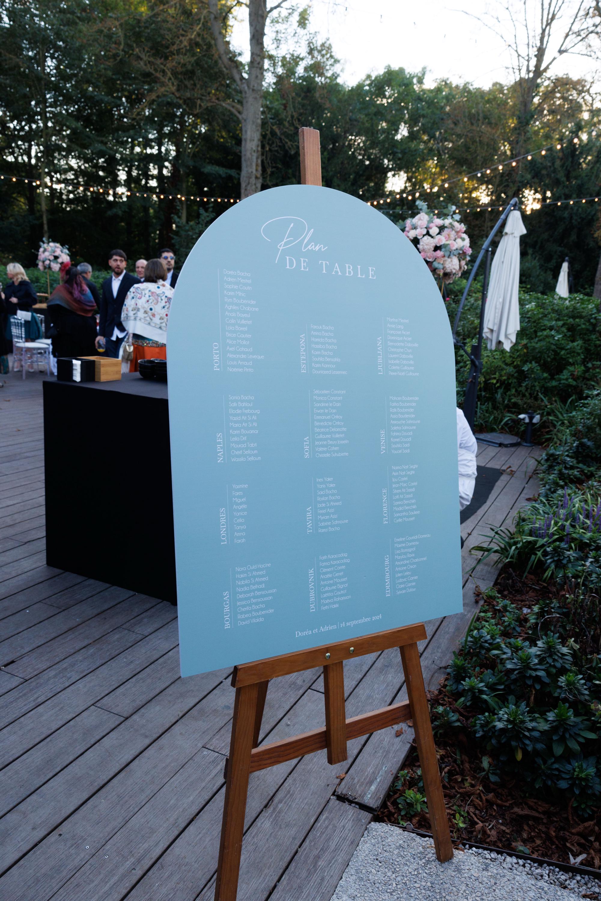 Wedding seating plan, Color Love Collection