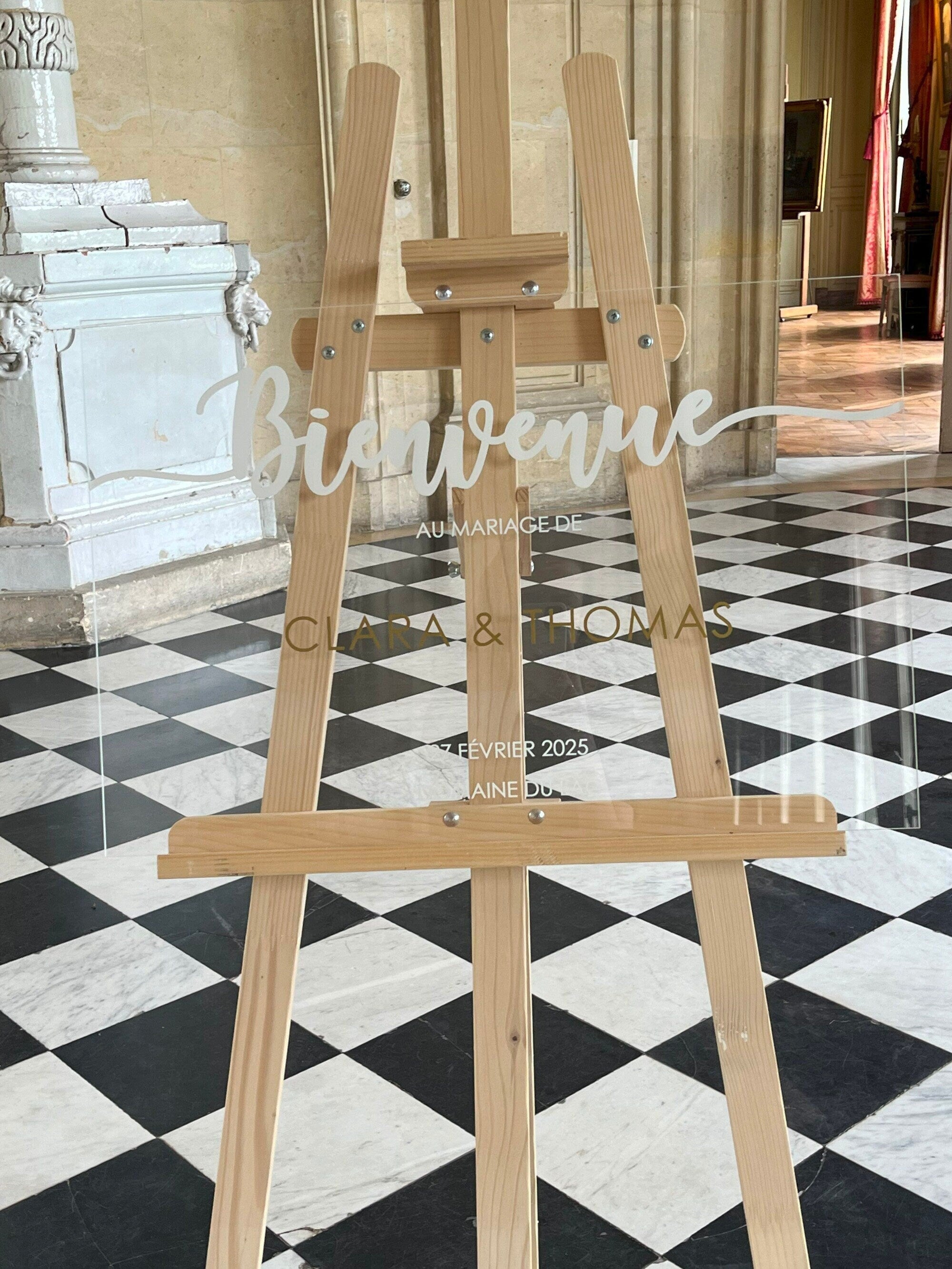 Plexiglass Wedding Welcome Sign, Soft Lines Collection