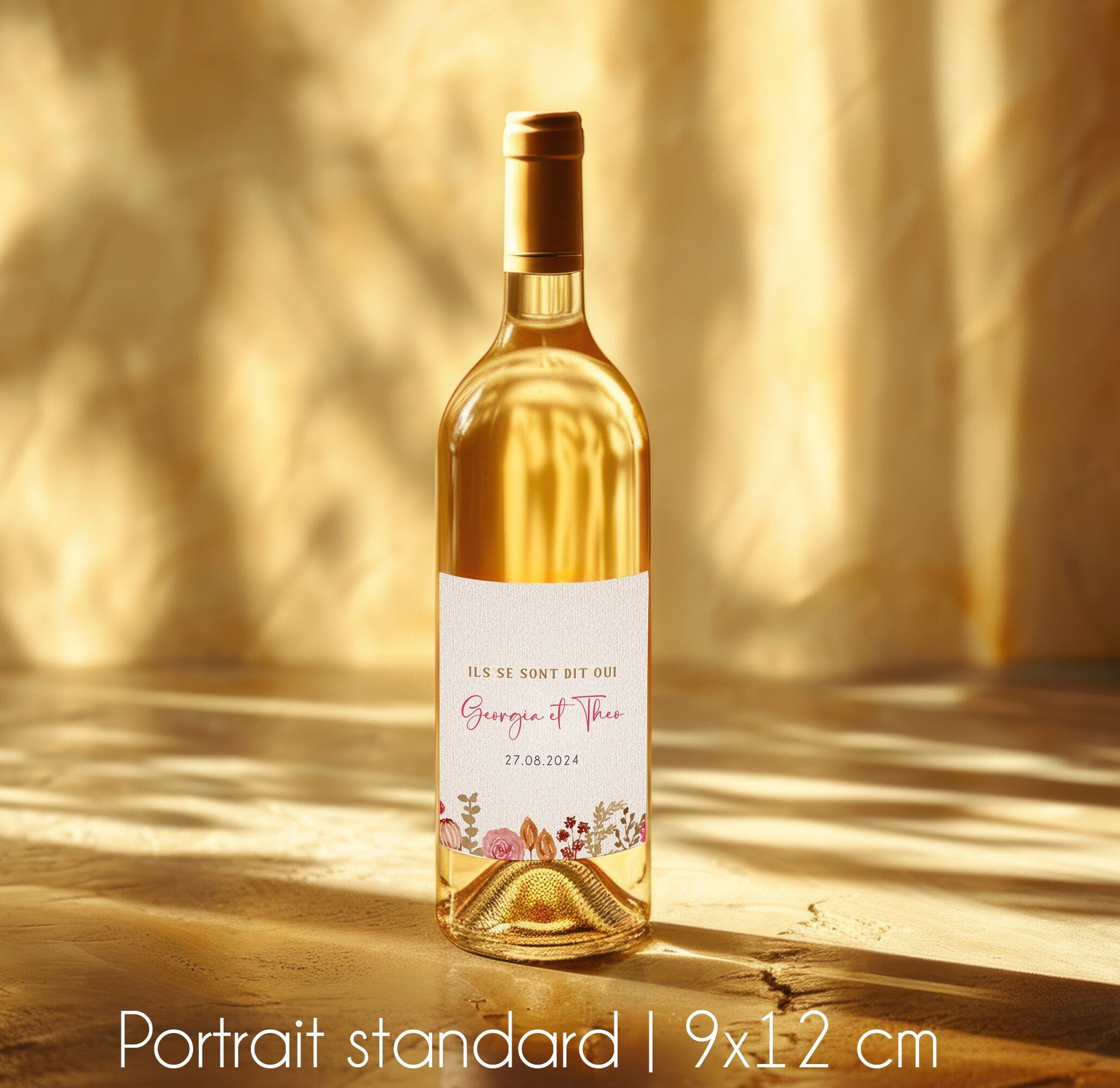 Personalized wine label, Personalized champagne label, Personalized bottle label, Wedding announcement