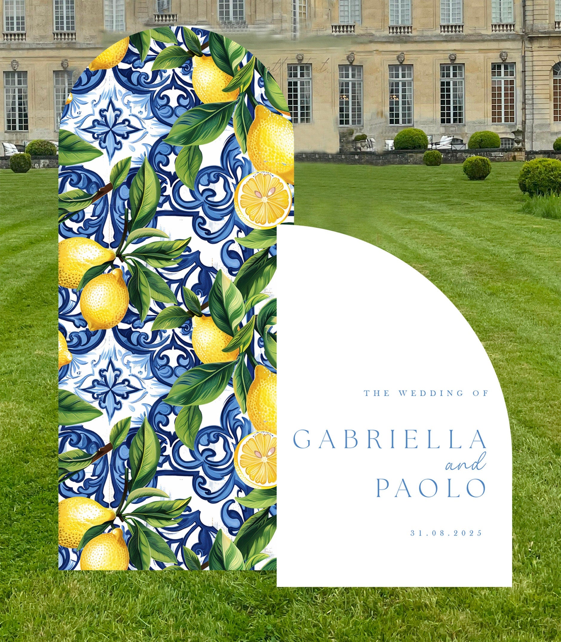 Double Wedding Welcome Sign, Amalfi Collection