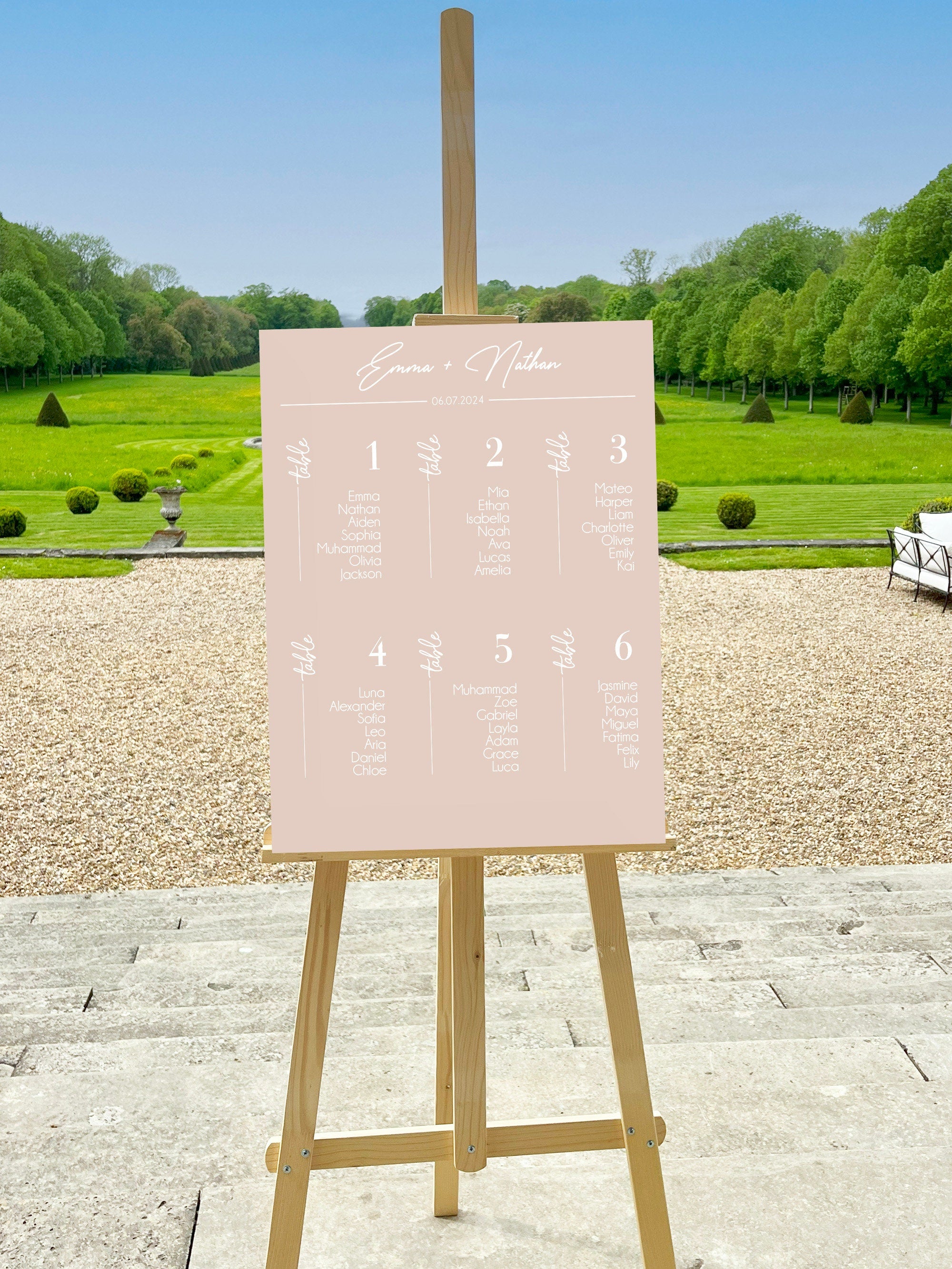 Personalized seating plan, Color Love Collection
