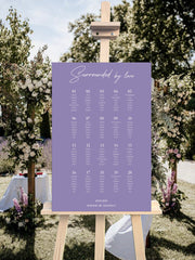 Purple wedding seating plan, Color Love Collection