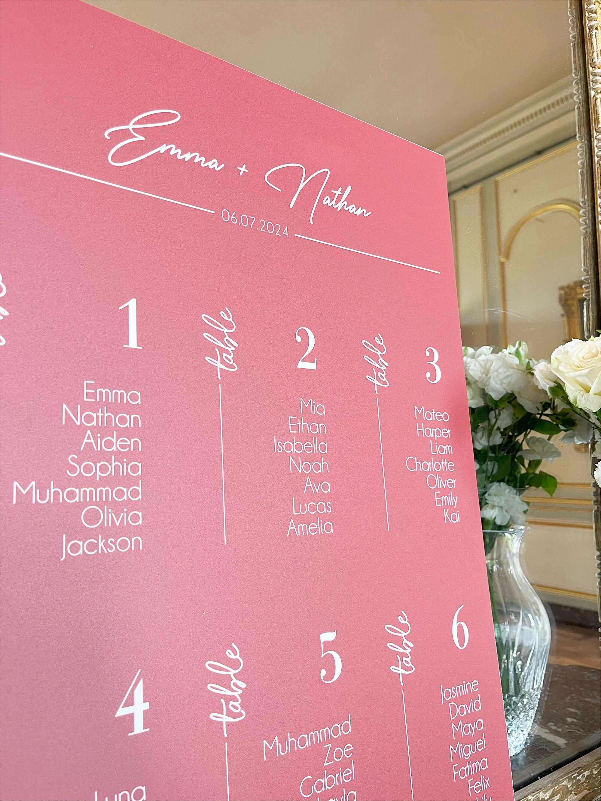 Personalized seating plan, Color Love Collection