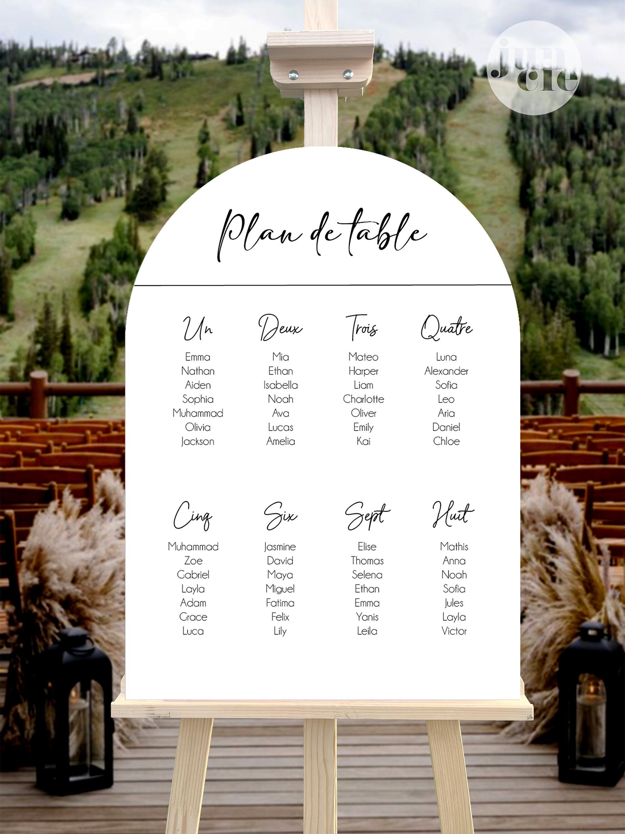 Arched Wedding Seating Chart, Color Love Collection