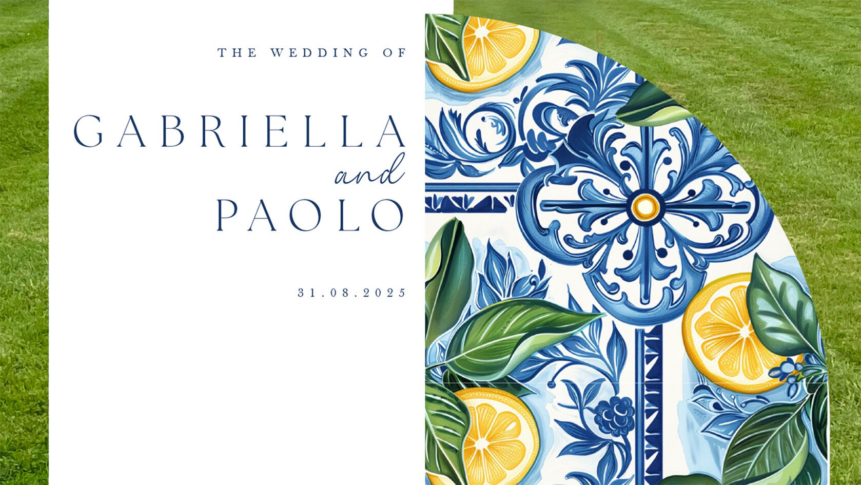 Double Wedding Welcome Sign, Amalfi Collection