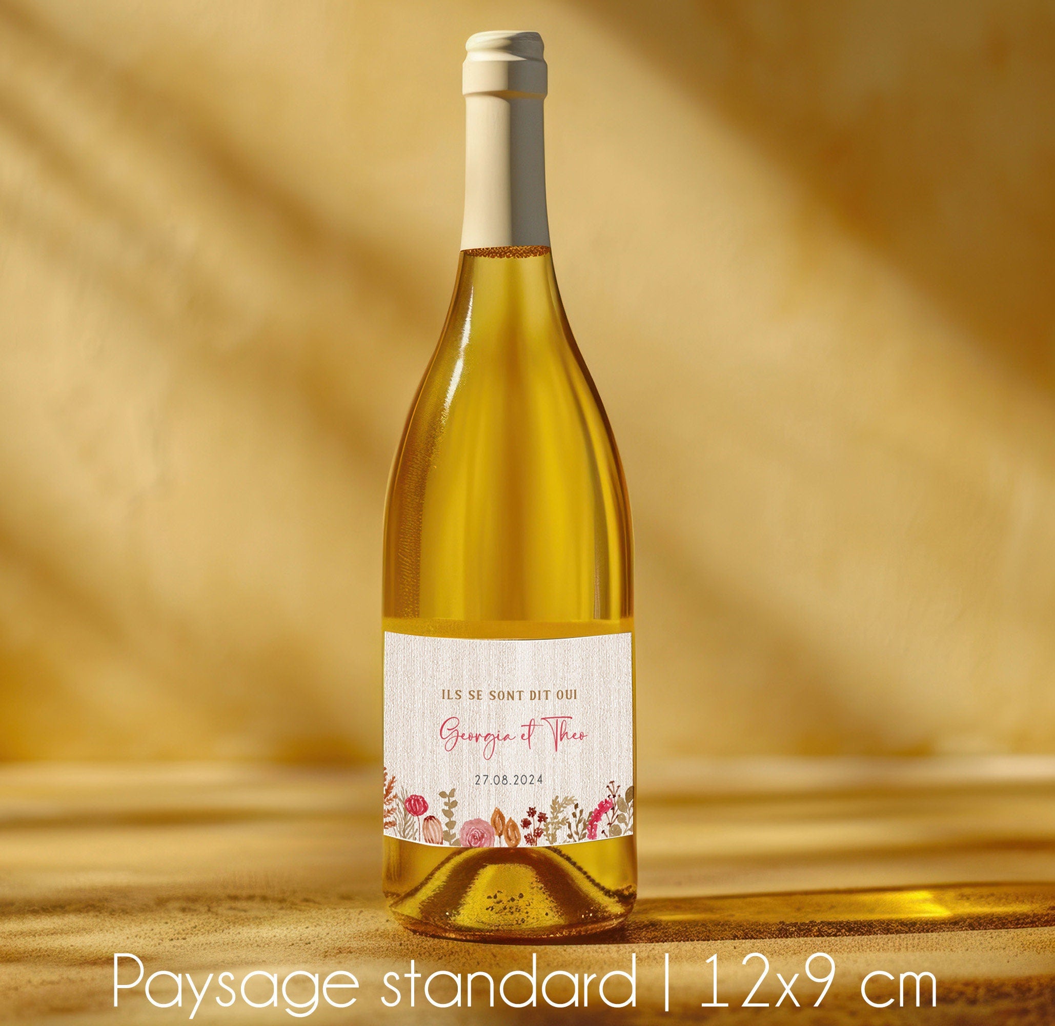 Personalized wine label, Personalized champagne label, Personalized bottle label, Wedding announcement