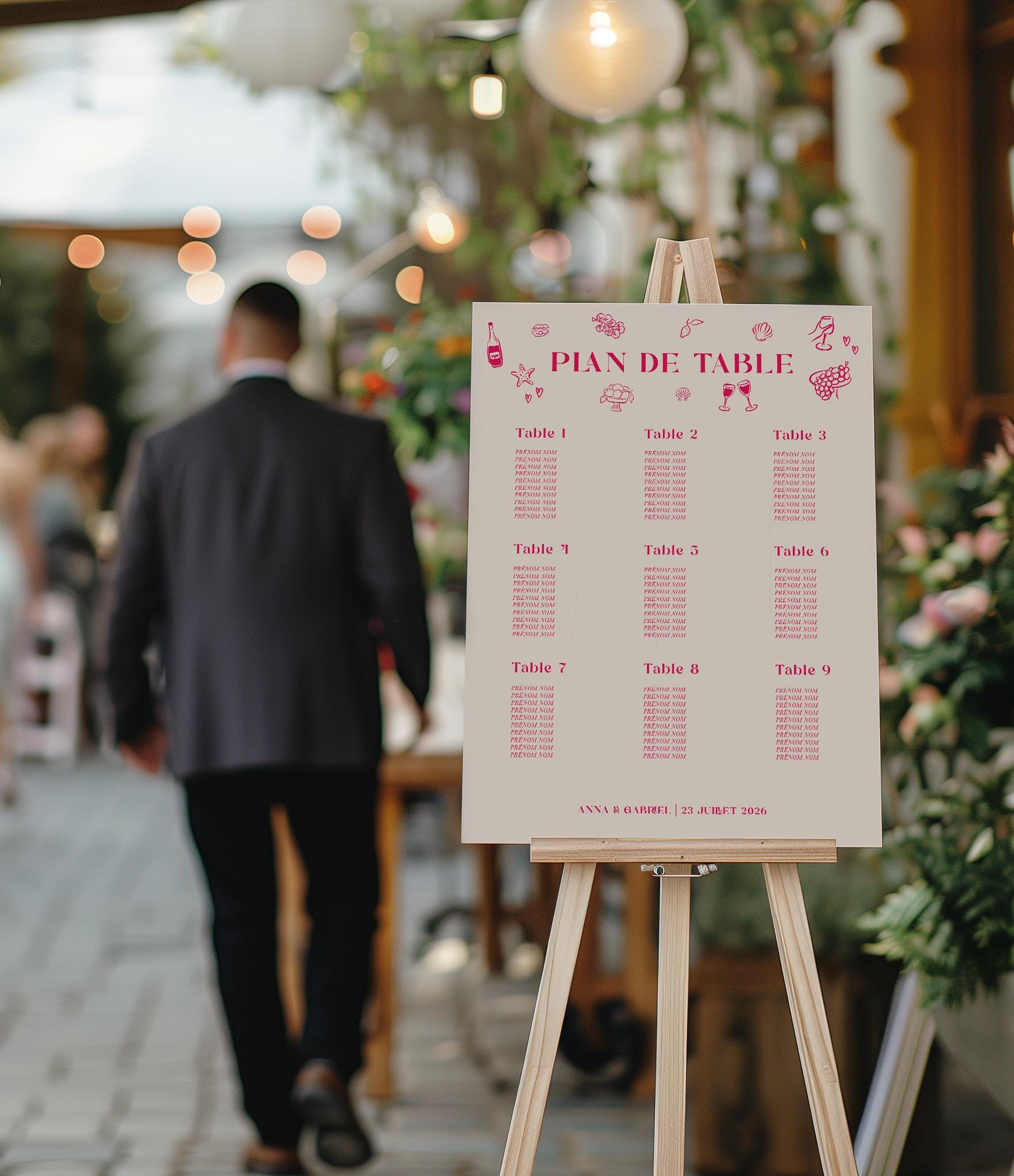 Wedding seating plan, Mood Collection