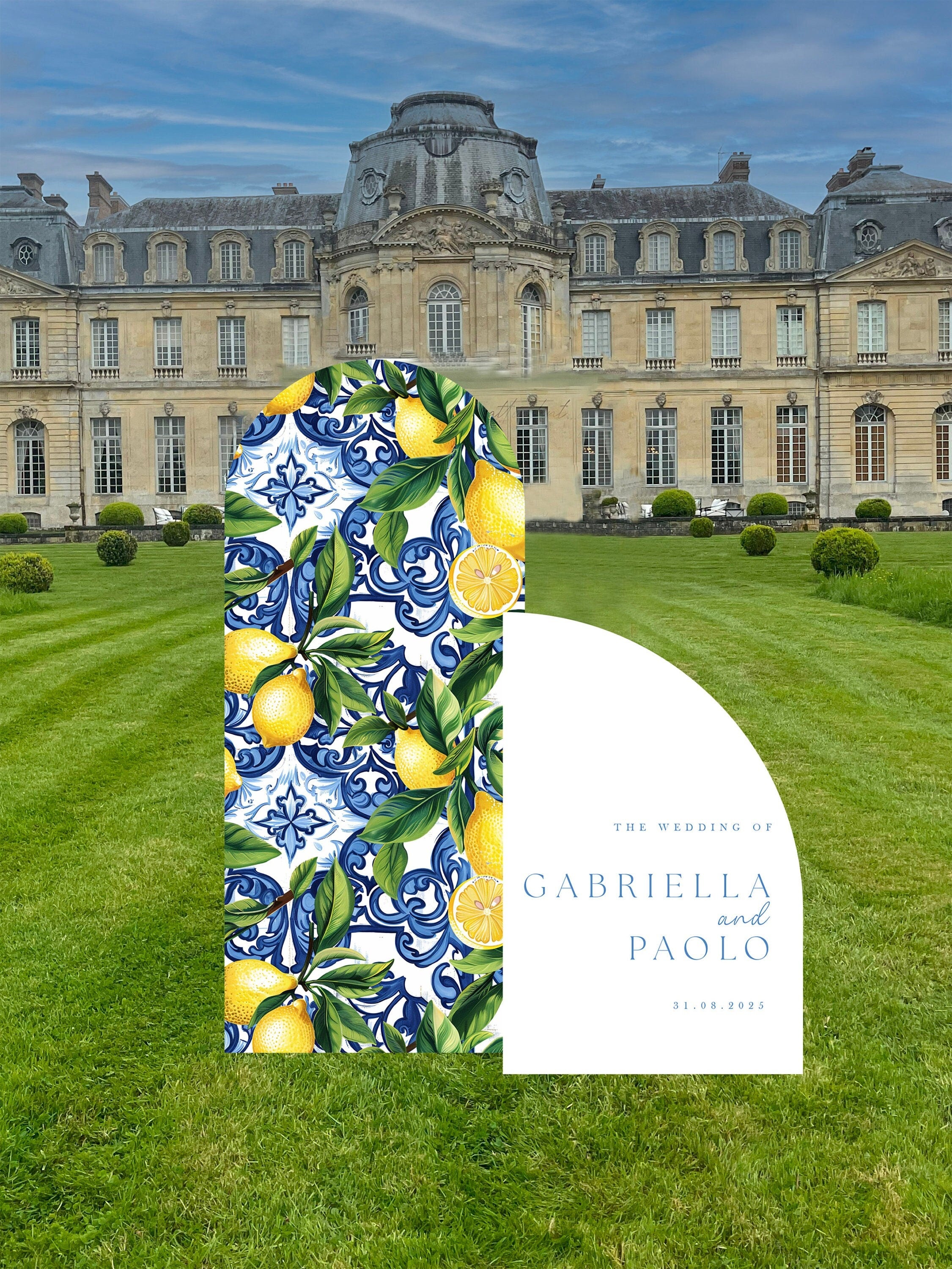 Double Wedding Welcome Sign, Amalfi Collection