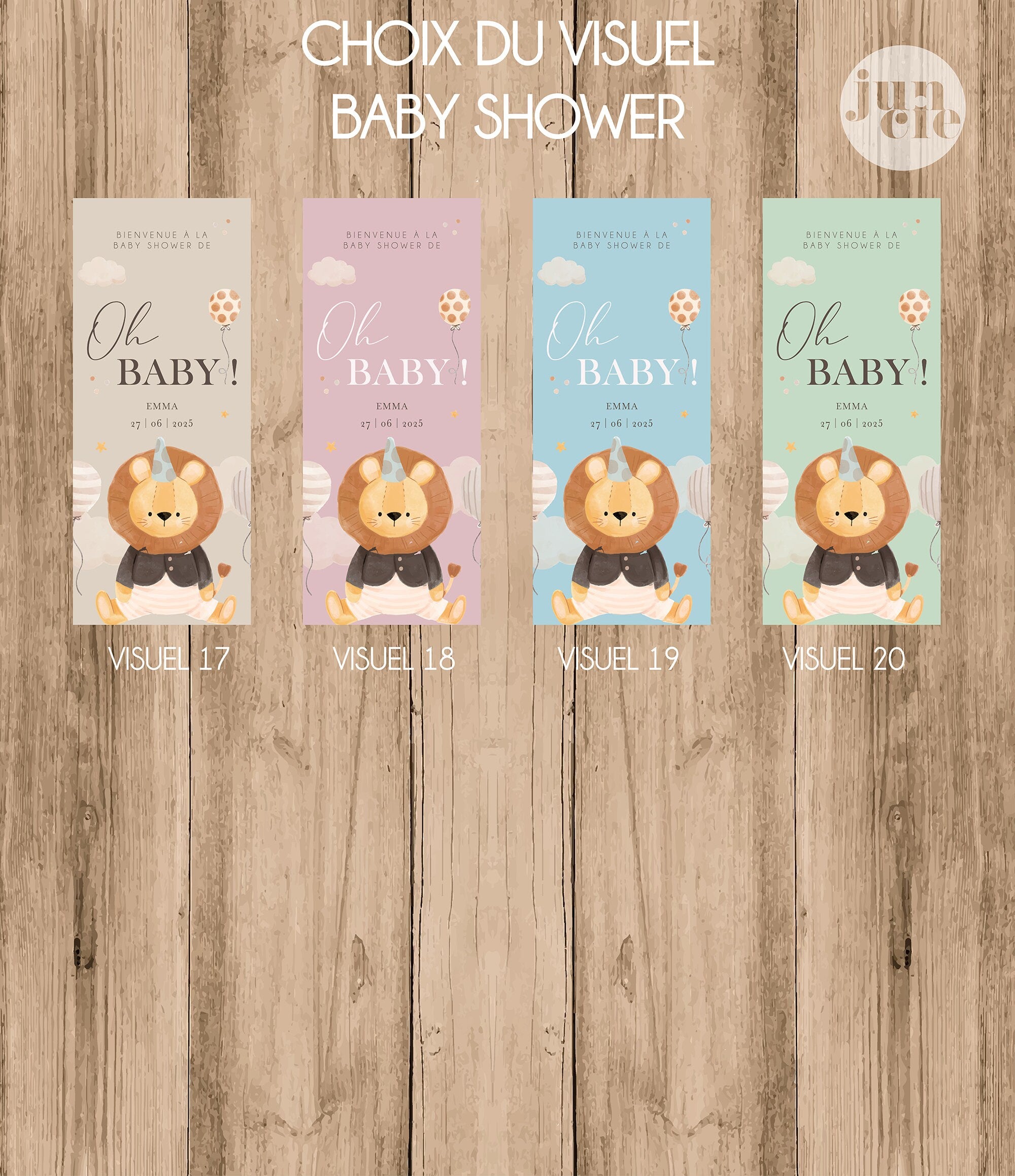 Panneau de bienvenue Baby Shower XL en forex – Animaux pastel & arc-en-ciel
