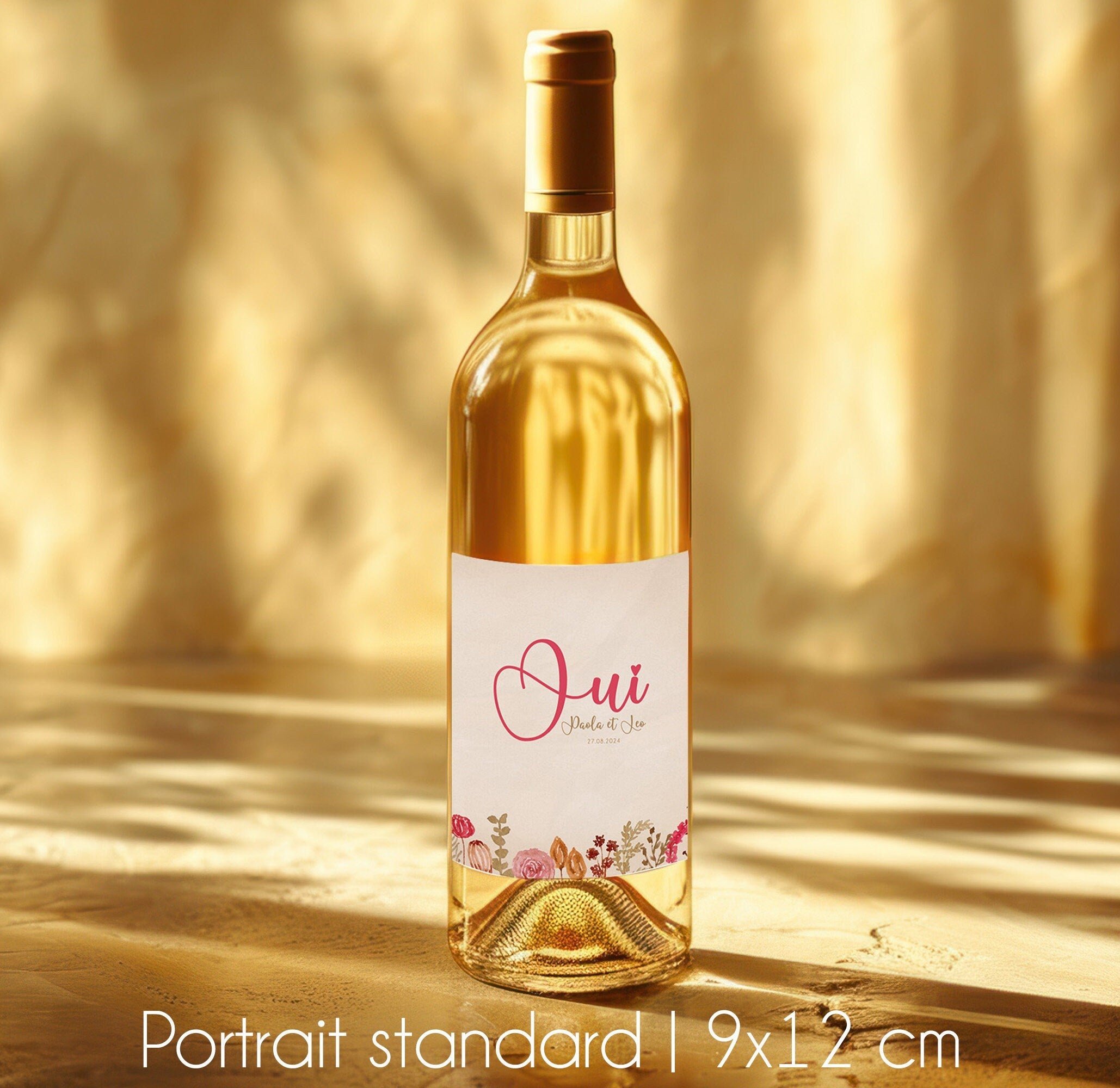 Personalized wine label, Personalized champagne label, Personalized bottle label, Wedding announcement
