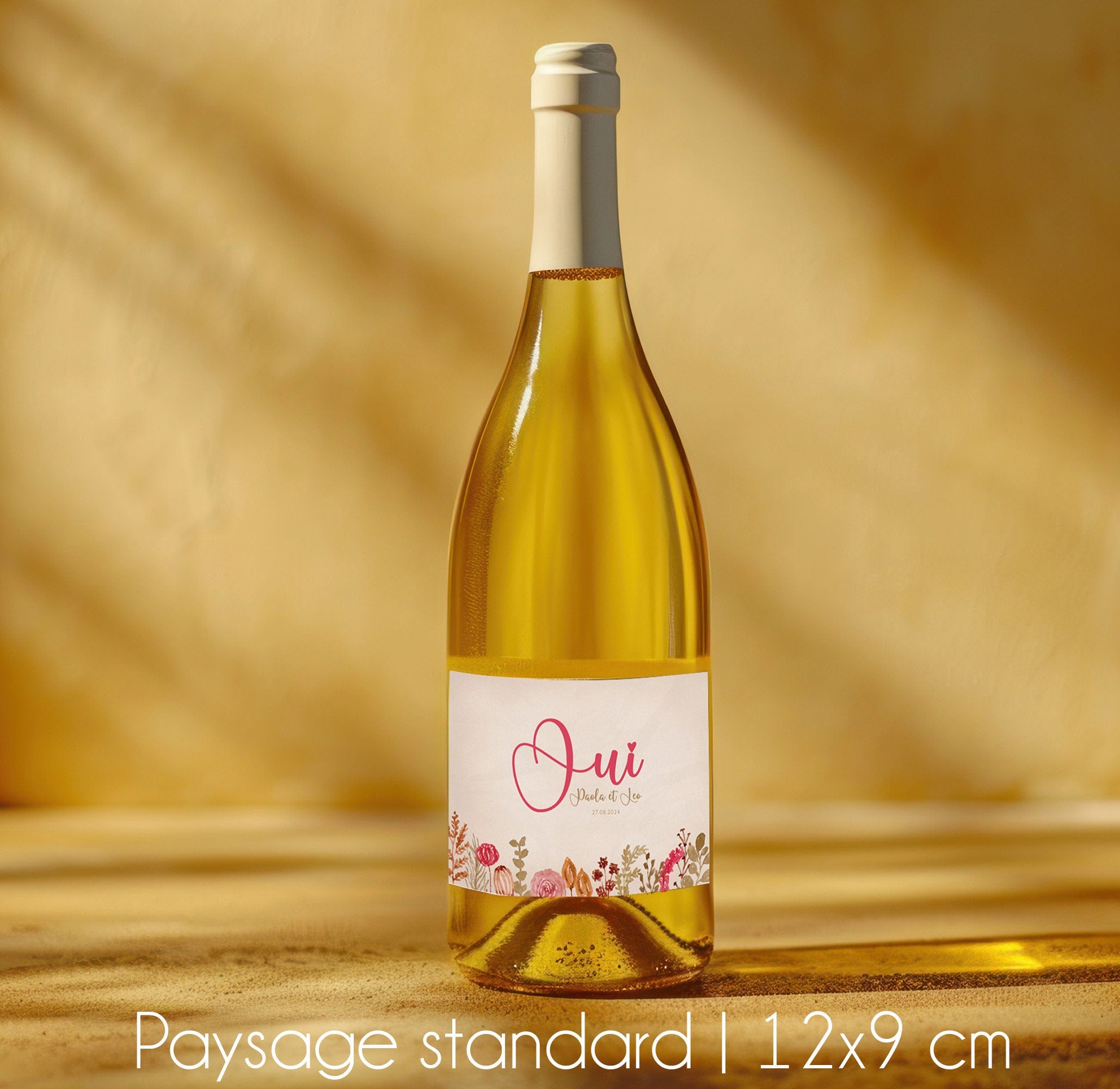 Personalized wine label, Personalized champagne label, Personalized bottle label, Wedding announcement