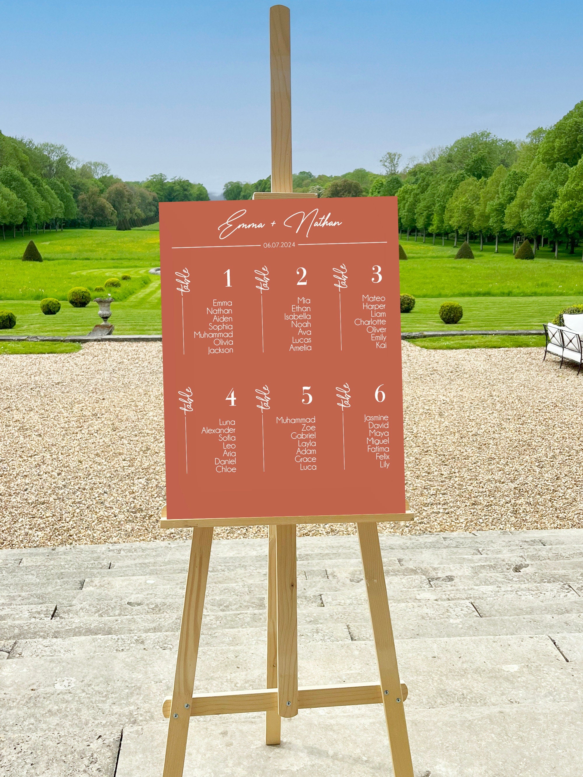 Personalized seating plan, Color Love Collection