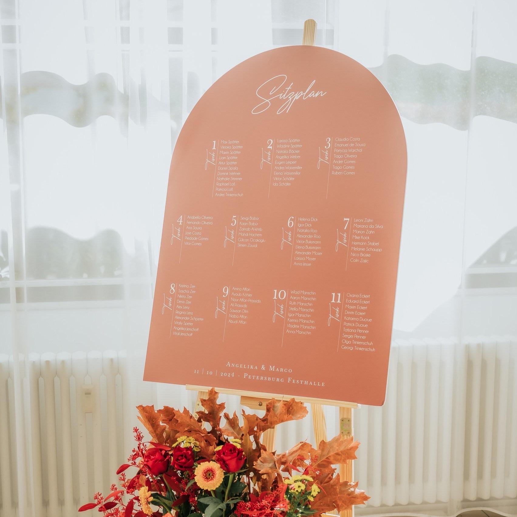 Wedding seating plan, Color Love Collection