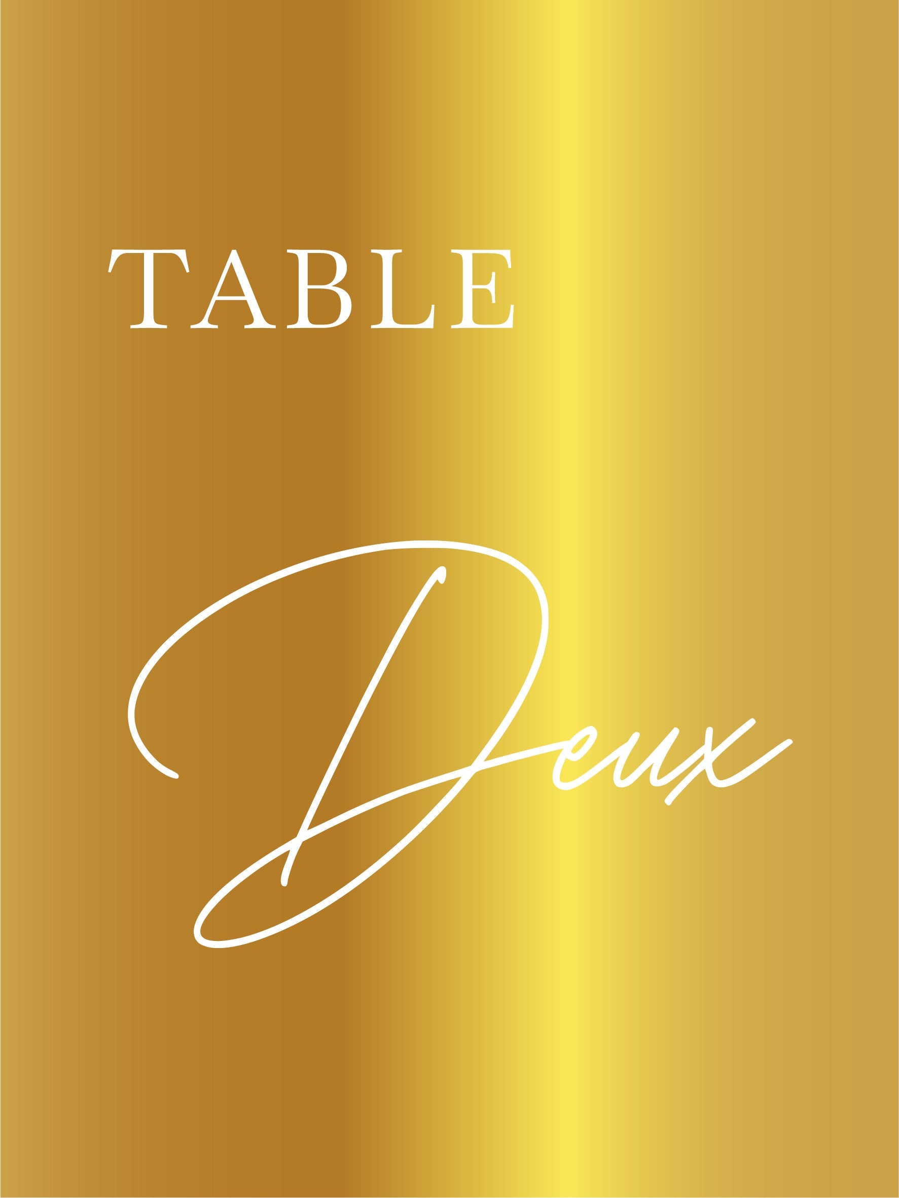 Numéro de table en miroir doré, style élégant pour mariage