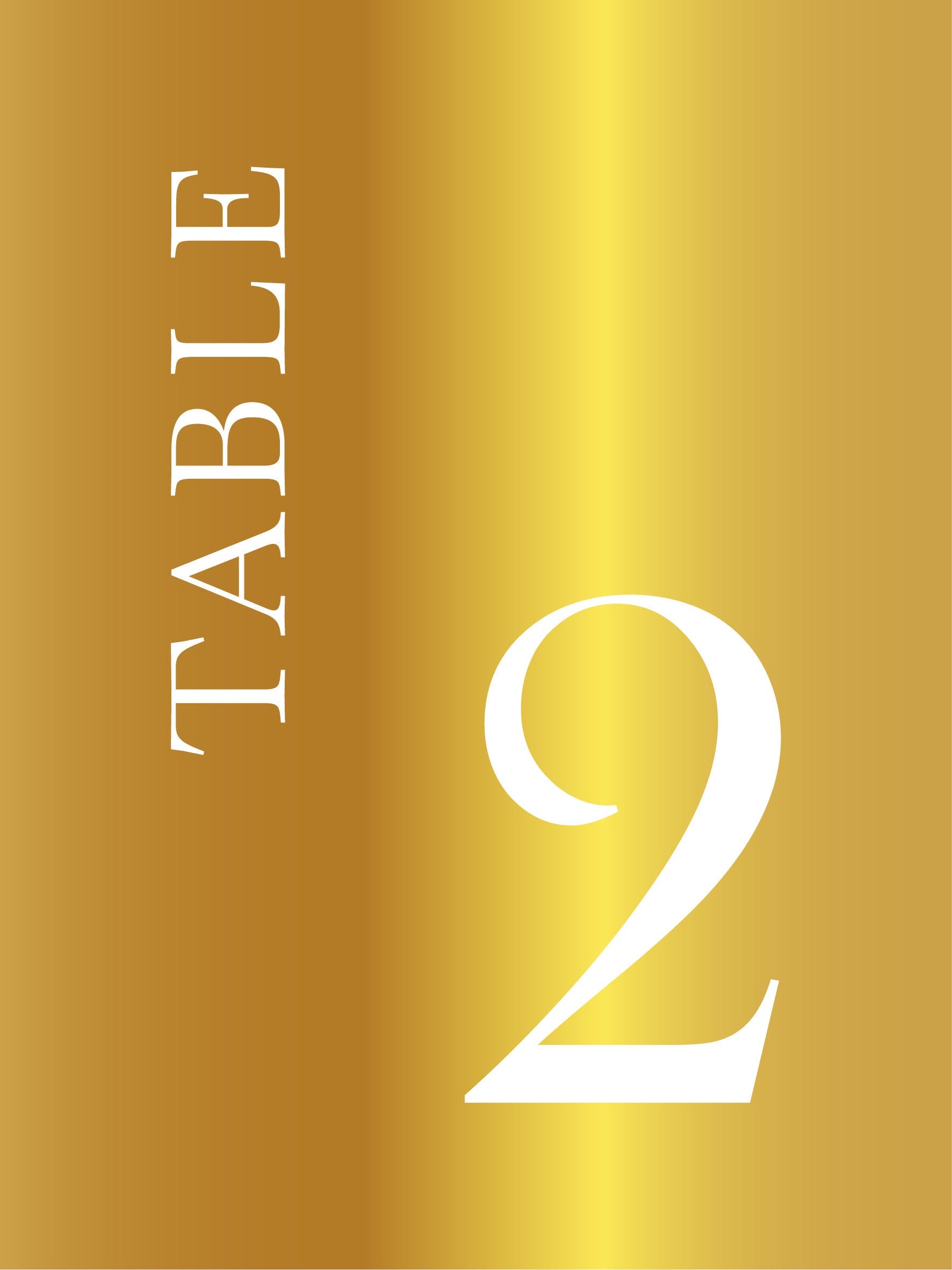 Numéro de table en miroir doré, style élégant pour mariage