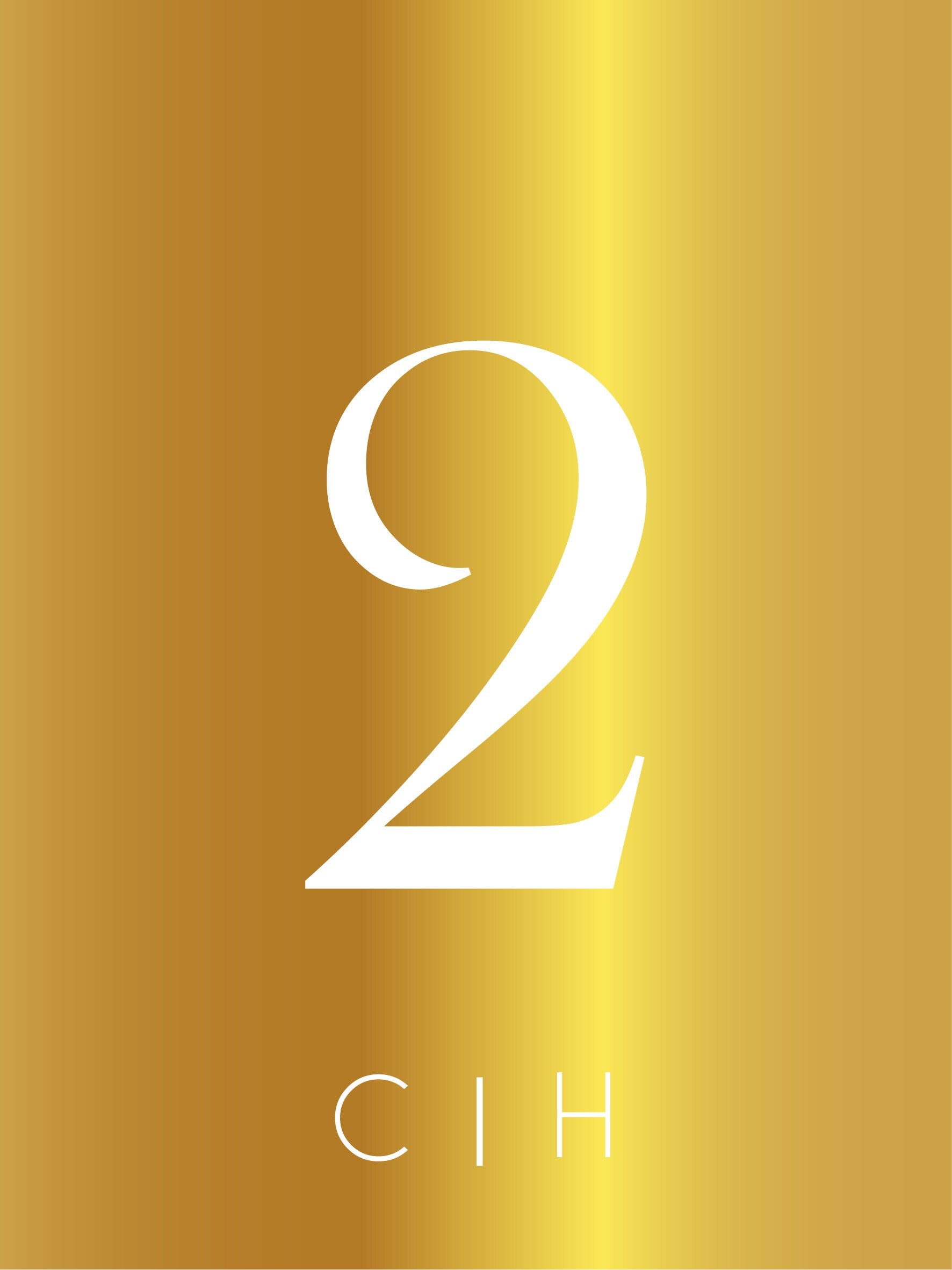 Numéro de table en miroir doré, style élégant pour mariage