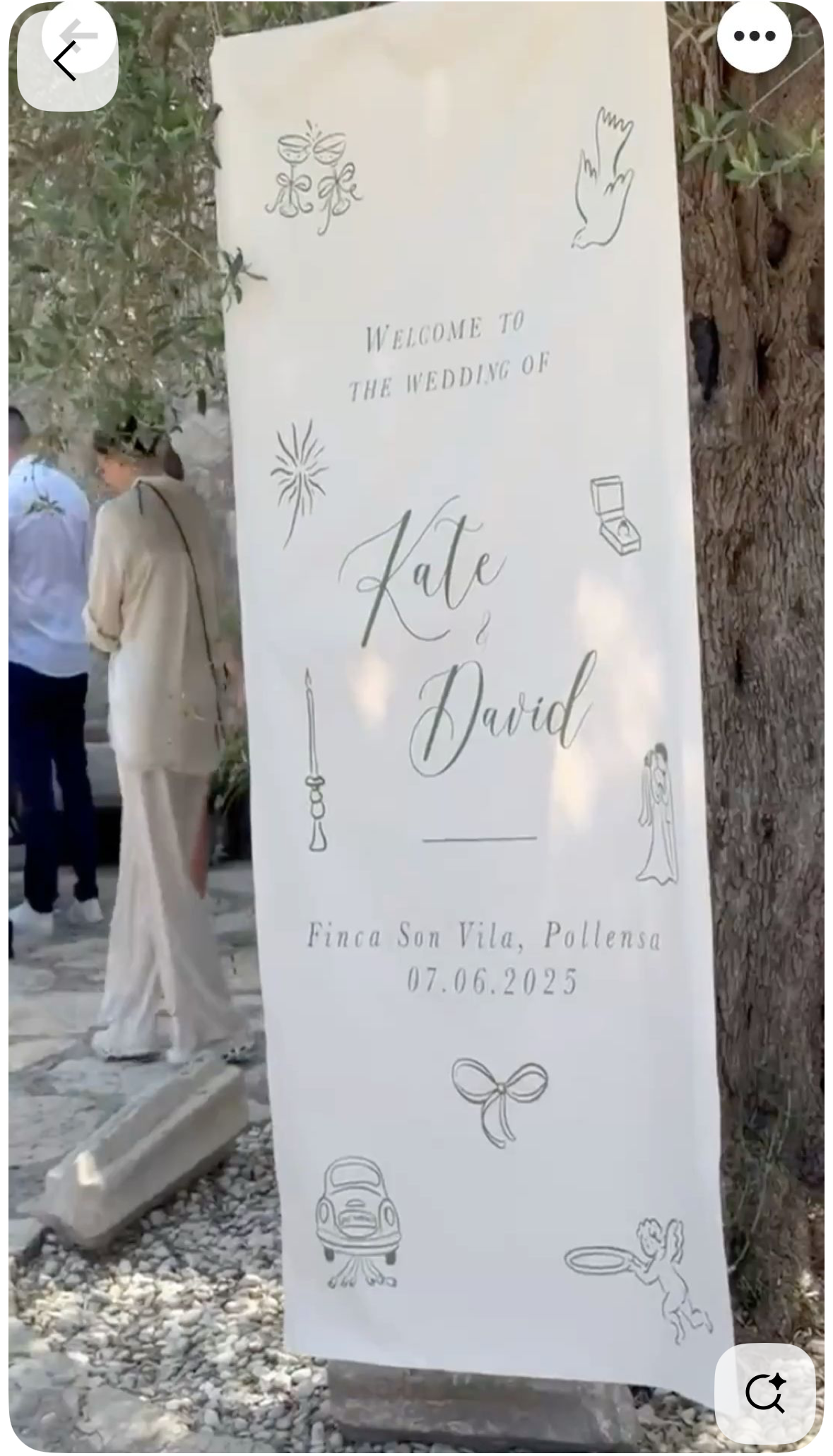 Linen welcome sign with designs, Mood Collection