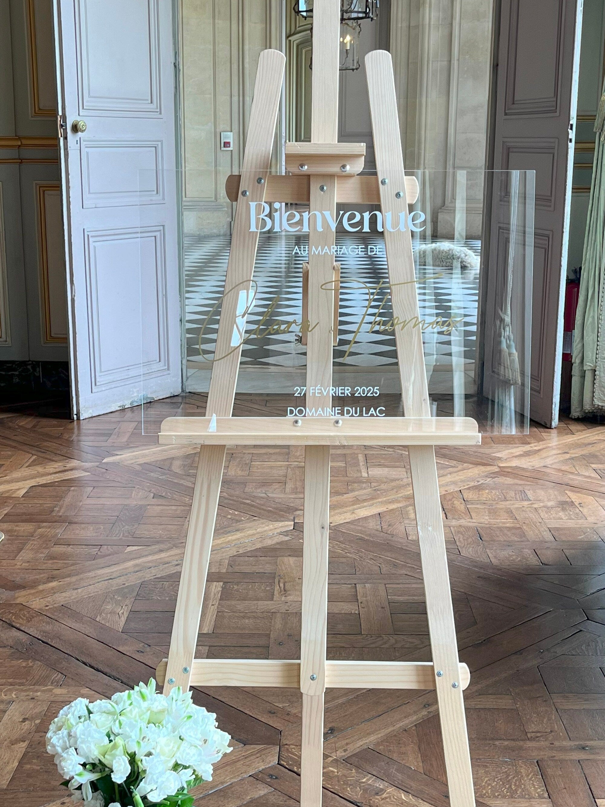 Plexiglass Wedding Welcome Sign, Soft Lines Collection