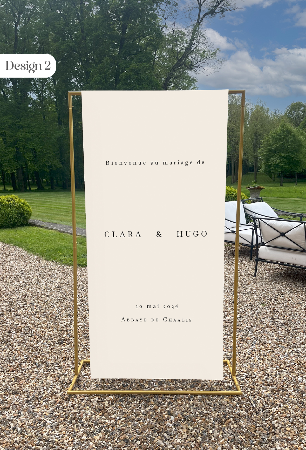 Linen Welcome Sign, Soft Lines Collection