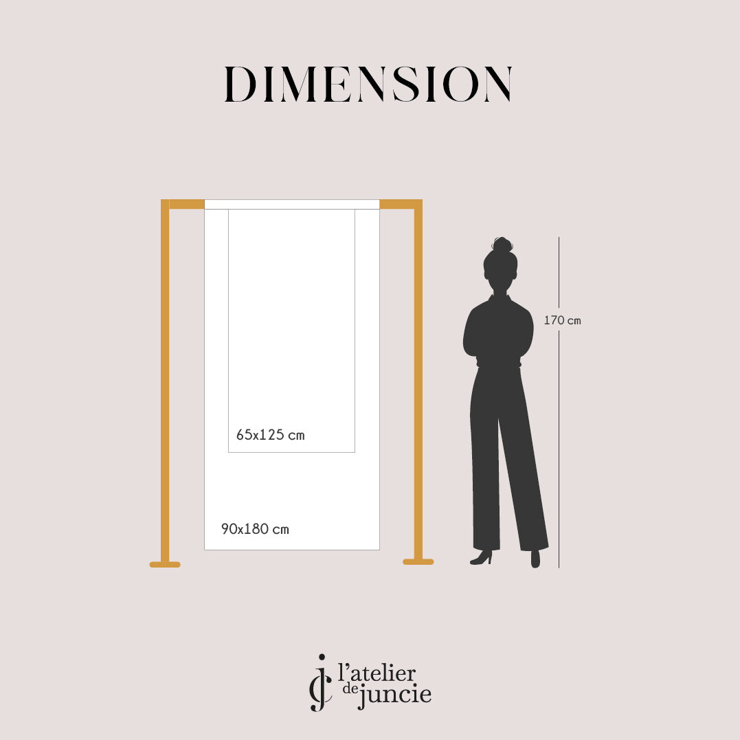 Panneau de bienvenue mariage en lin coloré – Dessin couple de mariés