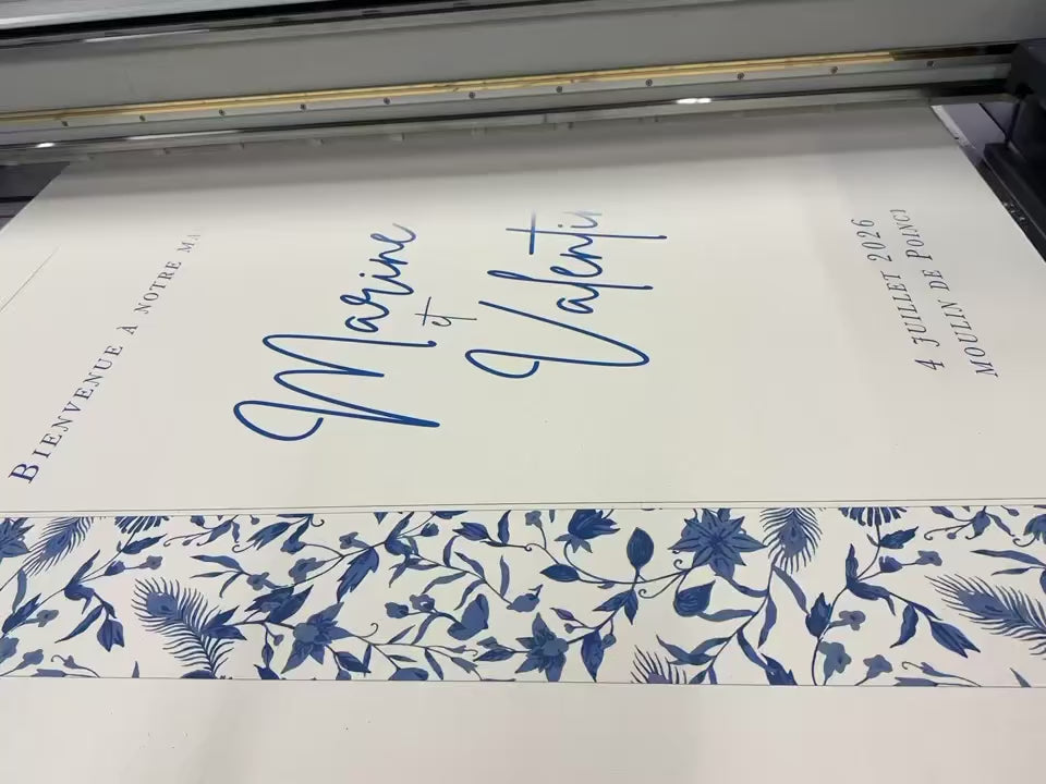 Load video: Floral Linen Welcome Sign, Bloom Collection