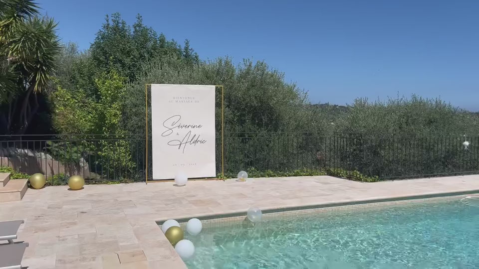 Load video: Linen Welcome Sign, Soft Lines Collection