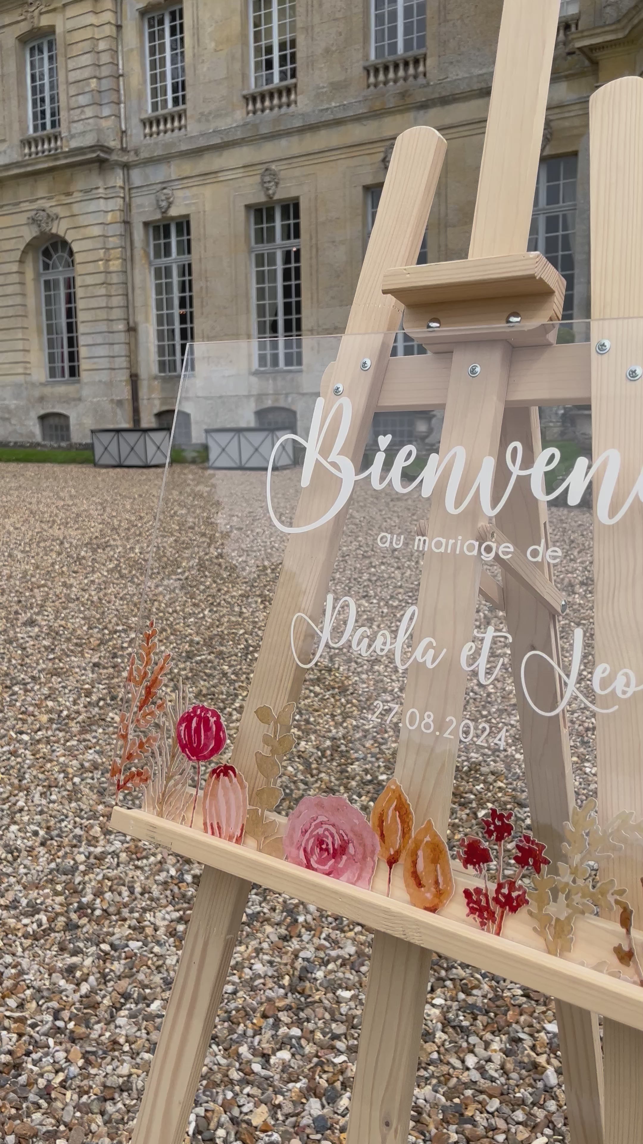 Load video: Pampas Flower Wedding Welcome Sign, Bloom Collection